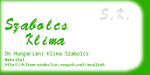 szabolcs klima business card